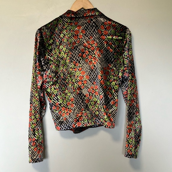 Anthropologie ett:twa Floral velvet Wrap Blouse - Picture 6 of 6